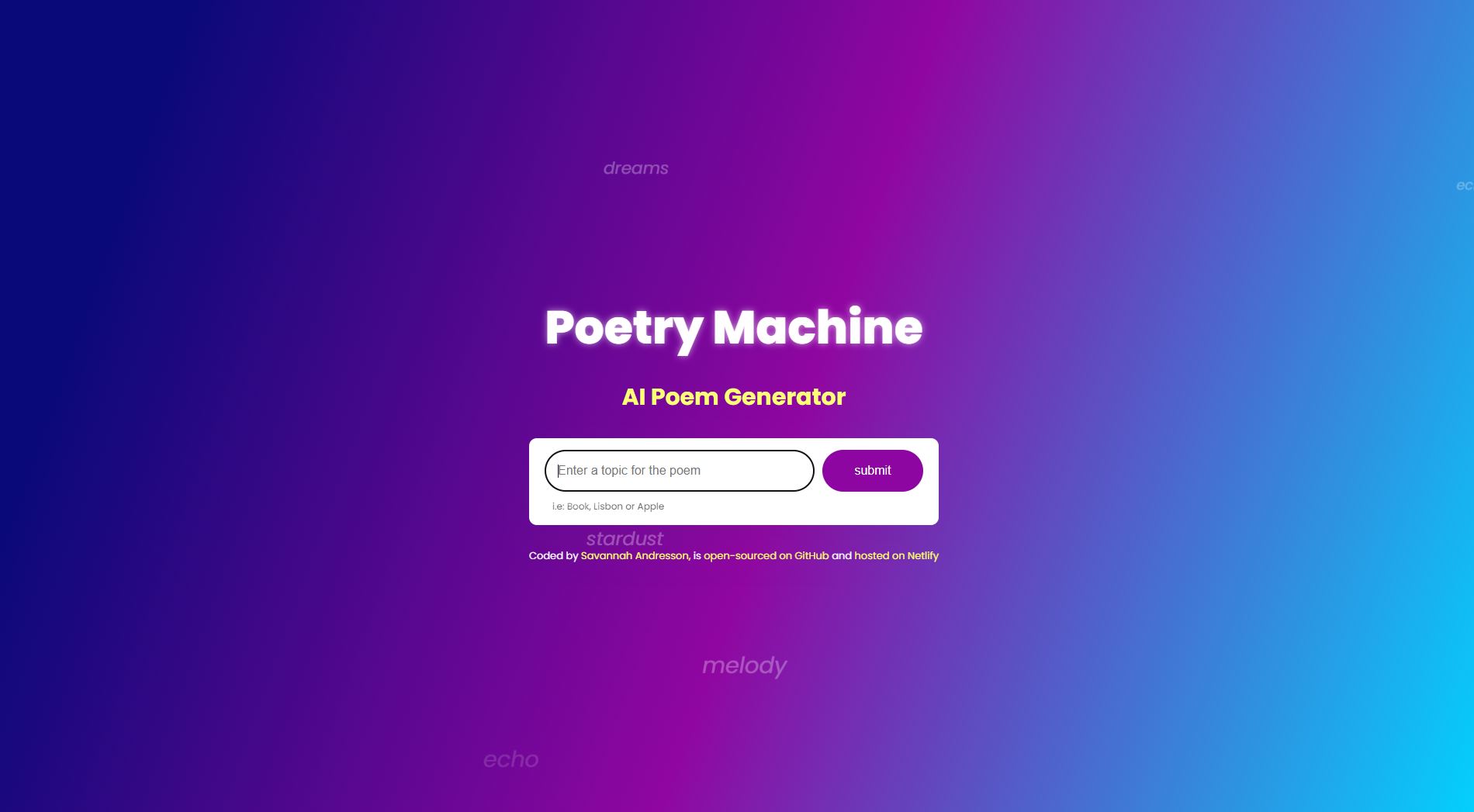 Poetry Machine